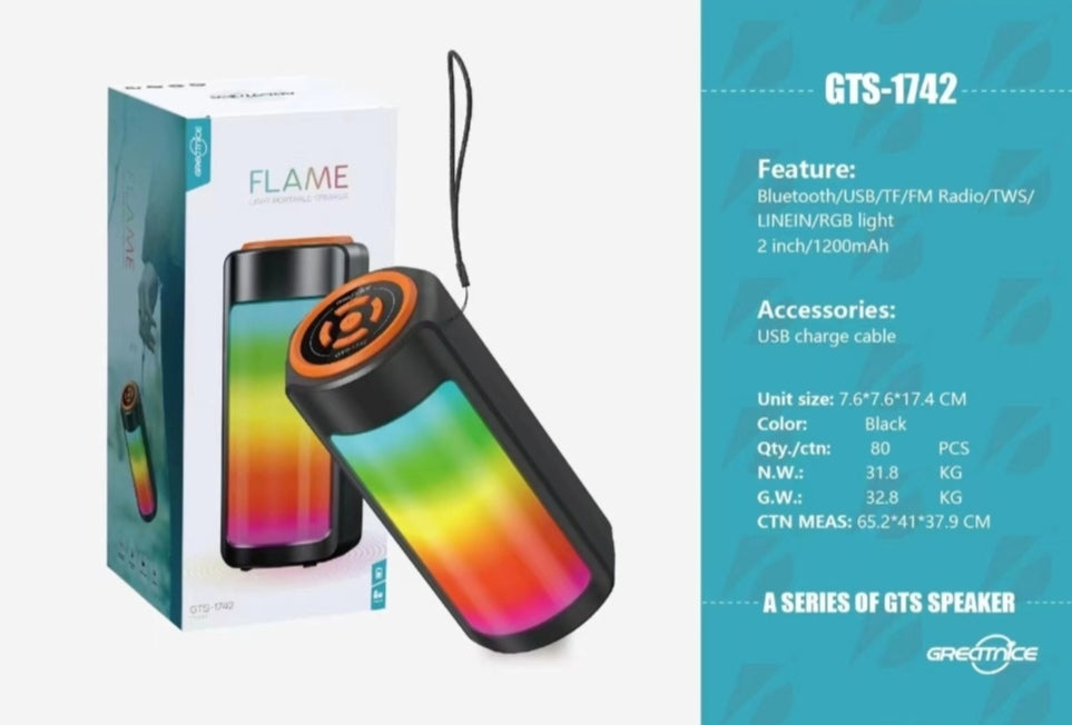 Parlante portátil bluetooth rgb