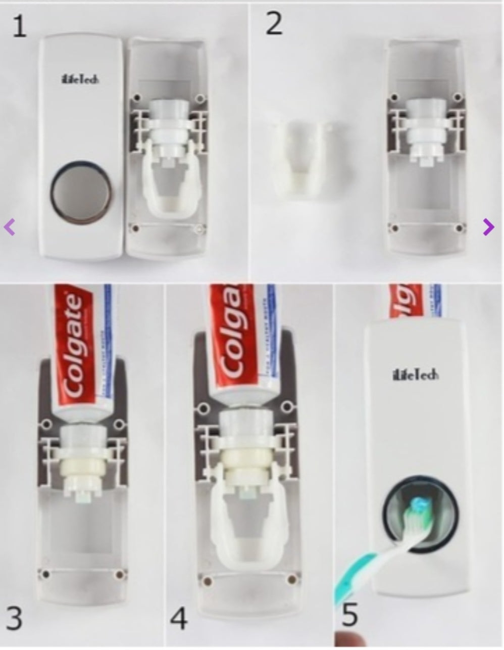 Dispensador de pasta dental y porta cepillo