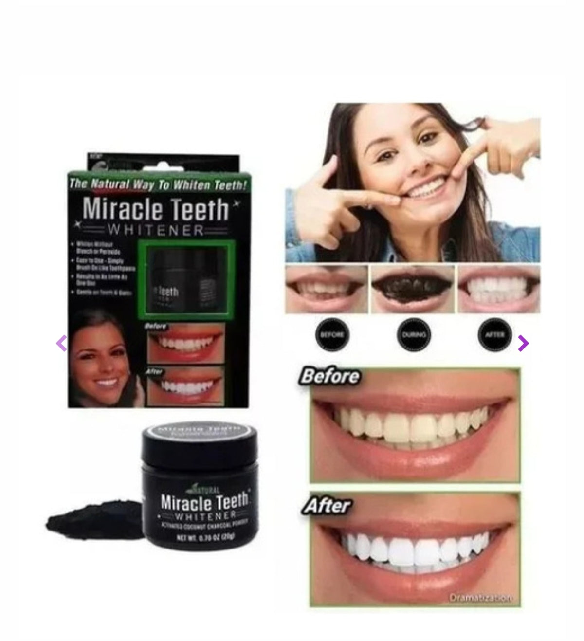 Blanqueador dental de carbon 20g